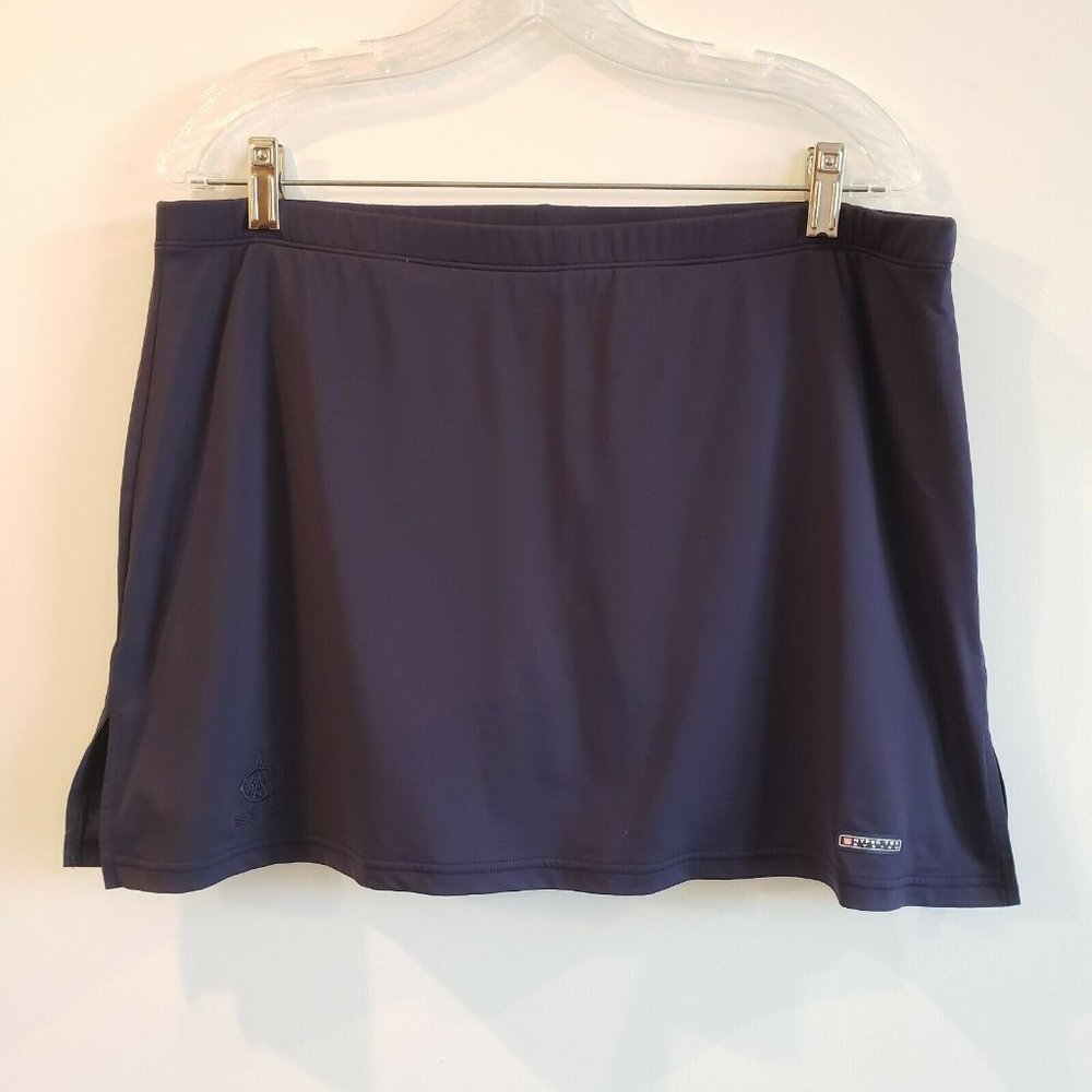 Wilson Tennis Golf Athletic Skirt Skort Hyper Tek Stretch Navy Blue Size Large